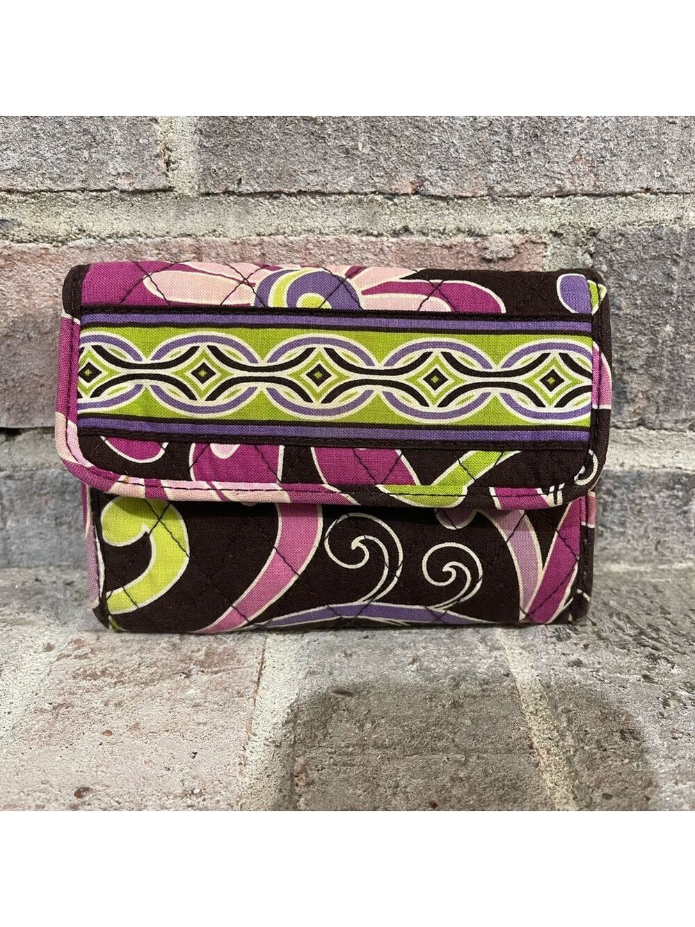 Vera Bradley Artistic Pink and Green Wallet